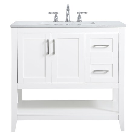 Elegant Decor 36 Inch Single Bathroom Vanity In White, 714645 VF16036WH